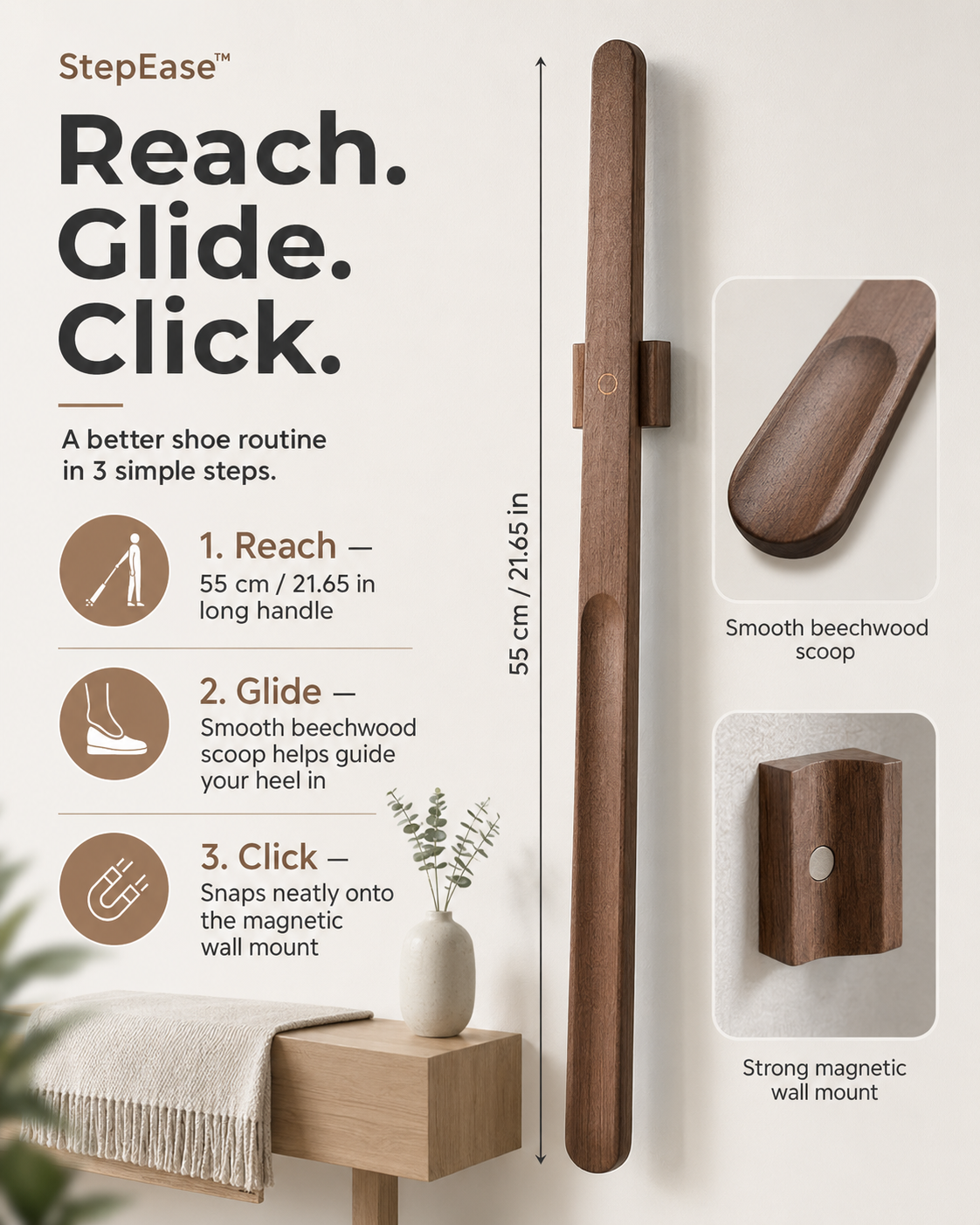 StepEase™ Magnetic Shoehorn